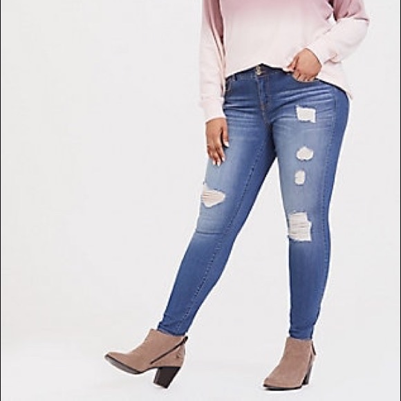 torrid Denim - Torrid distressed skinny jeans size 14